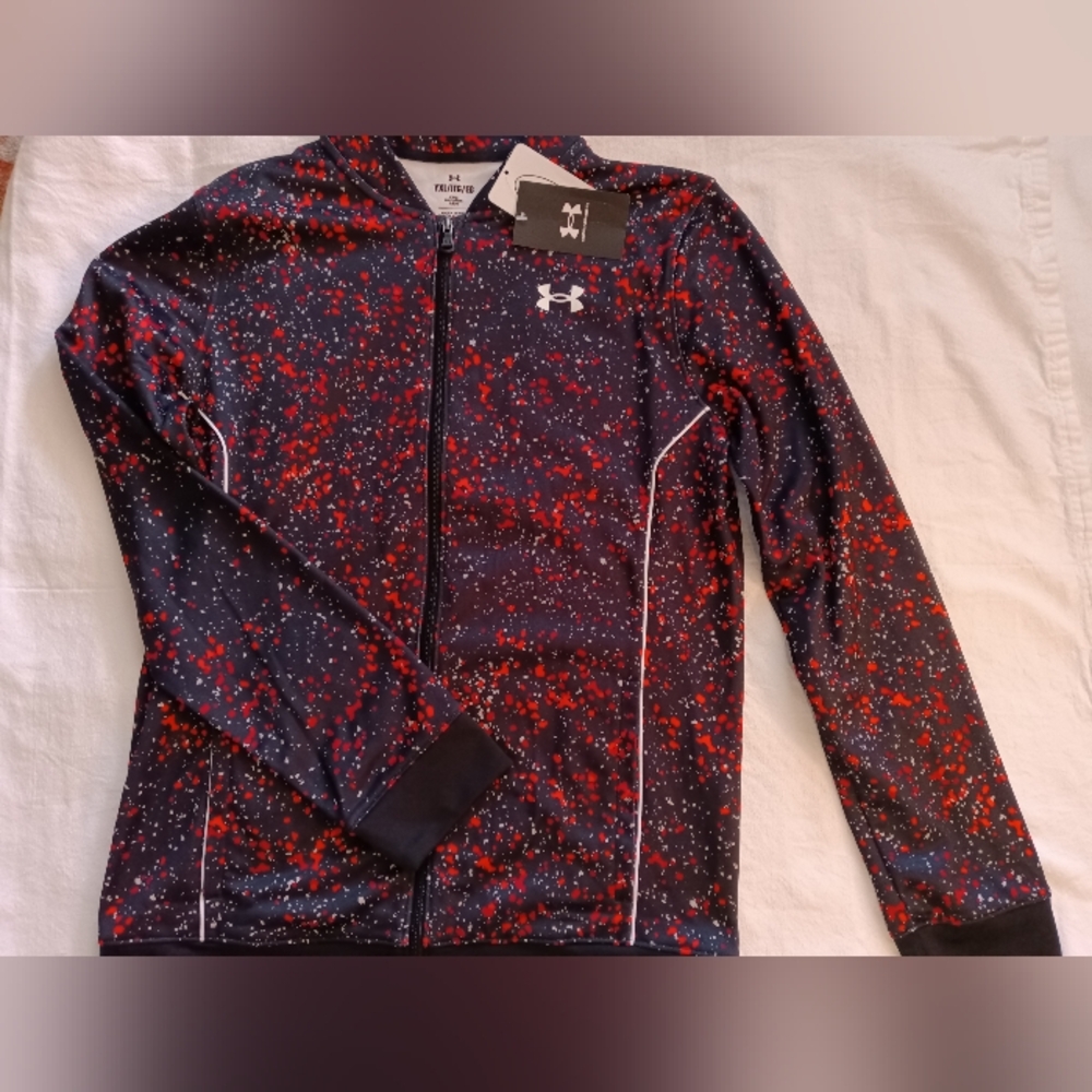 Under Armour Kids' Speckled Black and Red Jacket